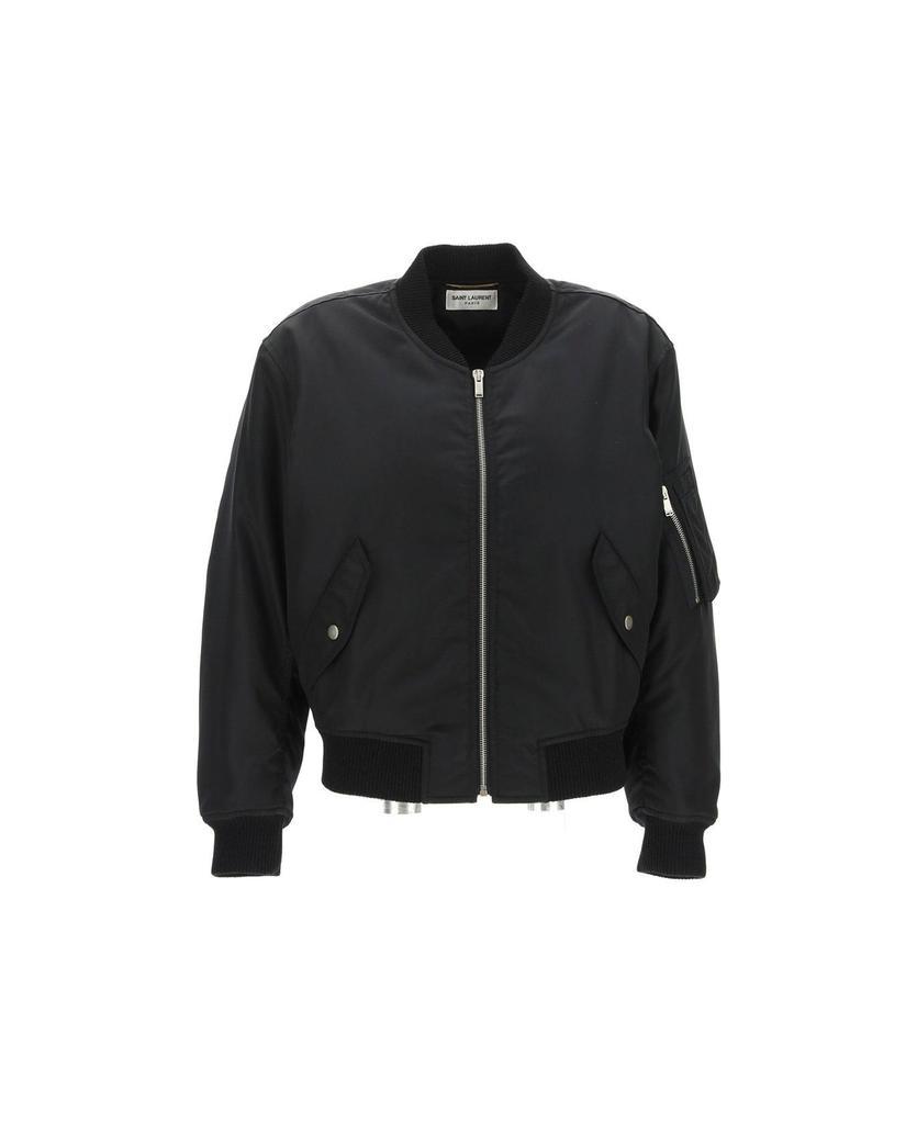 商品Yves Saint Laurent|Zip-up Long-sleeved Bomber Jacket,价格¥12446,第1张图片