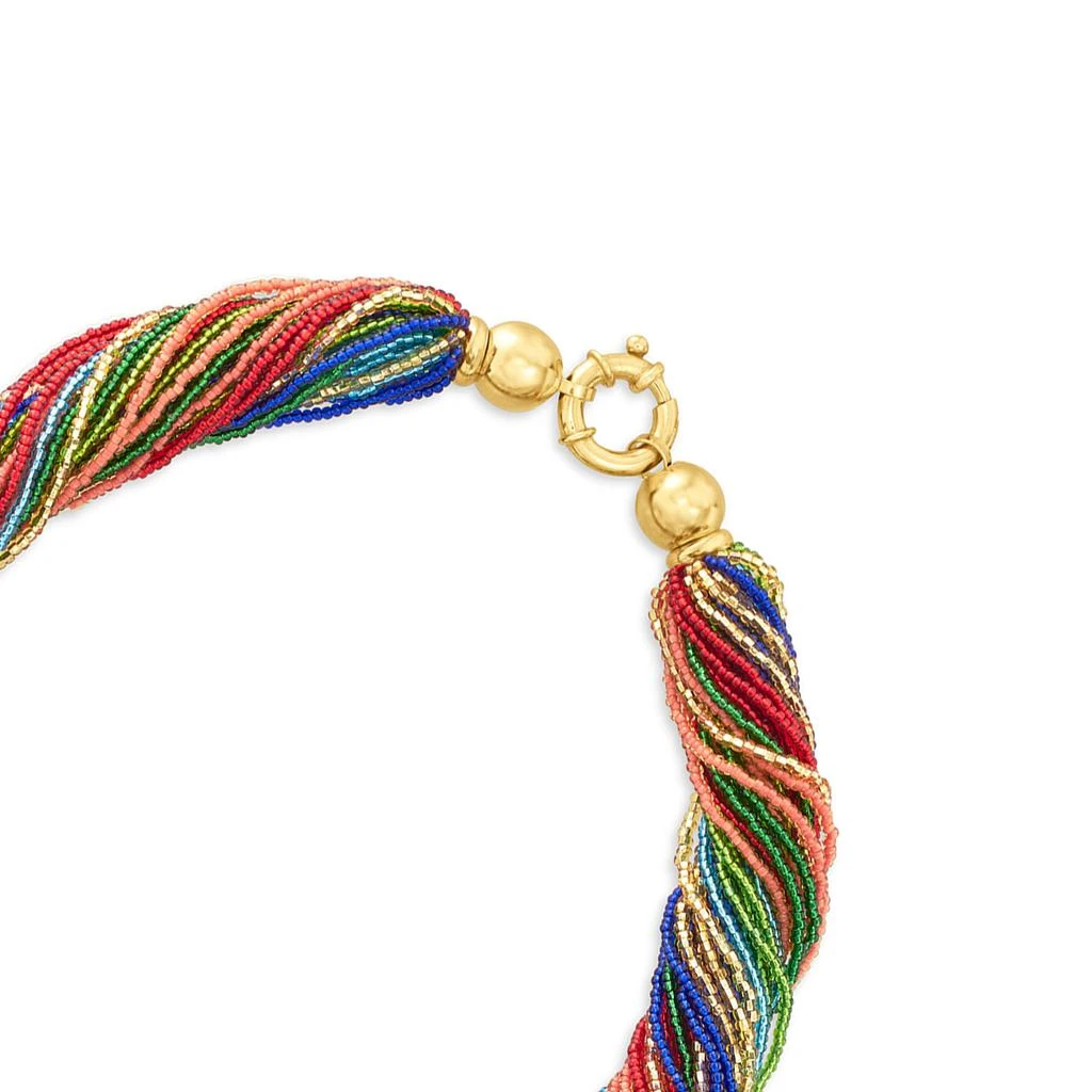 商品Ross-Simons|Italian Multicolored Murano Glass Bead Torsade Necklace With 18kt Gold Over Sterling,价格¥1104,第4张图片详细描述