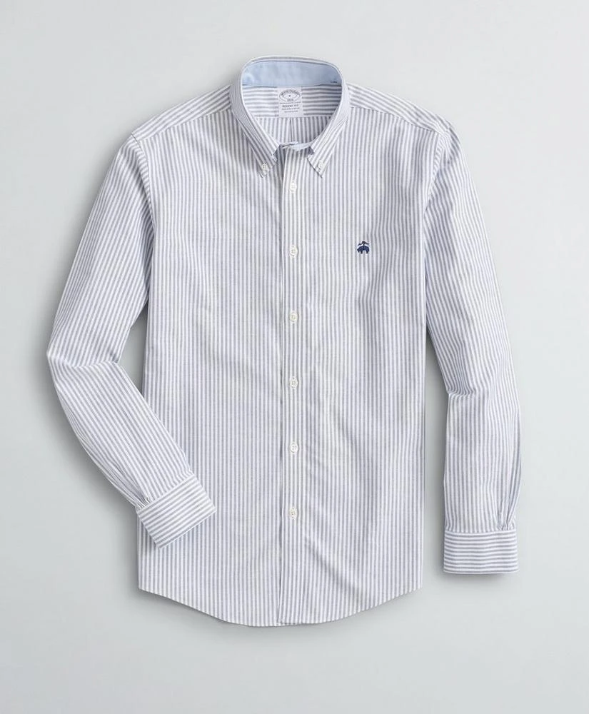商品Brooks Brothers|Stretch Regent Regular-Fit Sport Shirt, Non-Iron Bengal Stripe Oxford,价格¥603,第1张图片