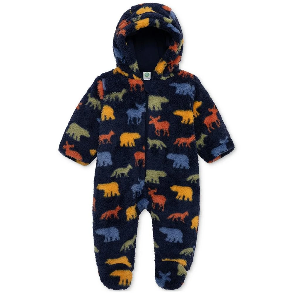 商品Little Me|Baby Woodland-Print Hooded Faux-Sherpa Fleece Footed Pram,价格¥432,第3张图片详细描述