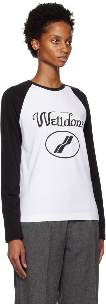 商品We11done|Black & White Cursive T-Shirt,价格¥619,第4张图片详细描述