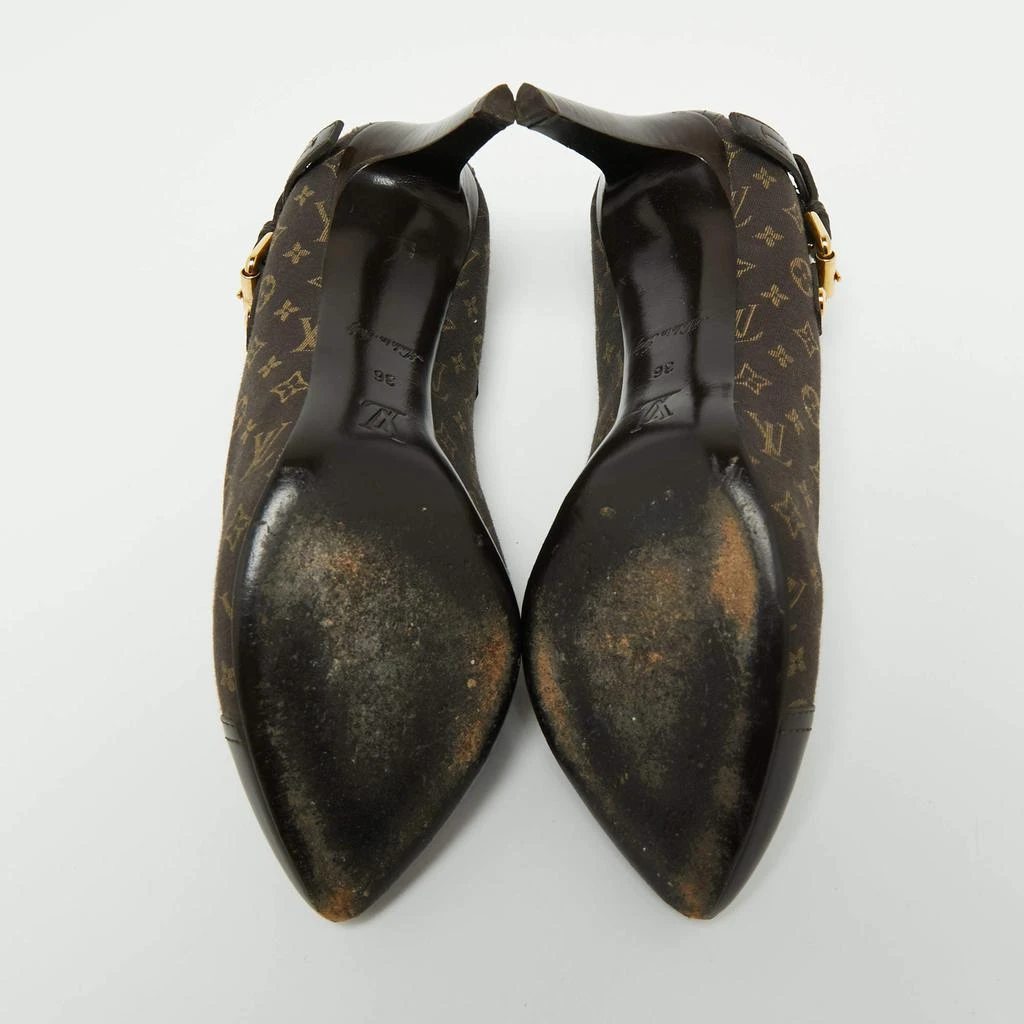 Louis Vuitton Brown Monogram Canvas Mini Lin Barbara Leather Cap Pointed Toe Pumps Size 36 商品