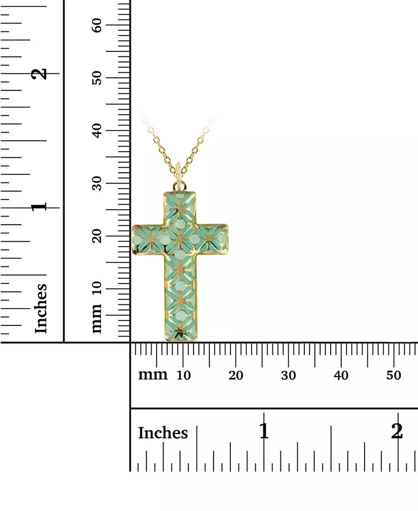 商品Macy's|Enamel Cross Overlay 18" Pendant Necklace in 14k Gold,价格¥1248,第3张图片详细描述