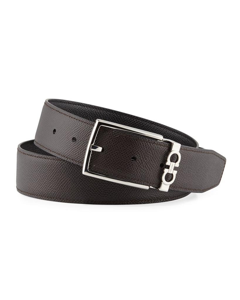 商品Salvatore Ferragamo|Men's Reversible Textured Leather Belt with Classic Buckle,价格¥3293,第4张图片详细描述