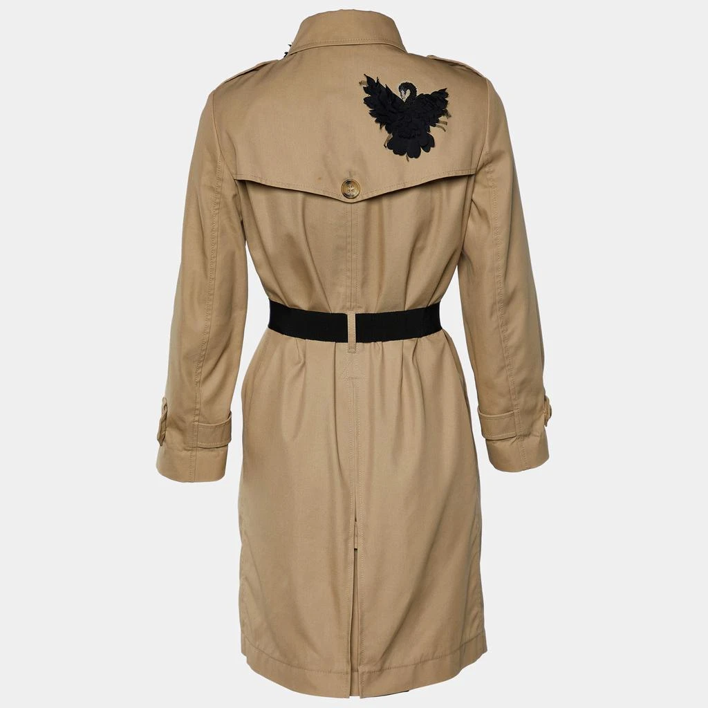 商品[二手商品] RED Valentino|RED Valentino Beige Gabardine Swan Patch Belted Trench  Coat XS,价格¥3376,第2张图片详细描述