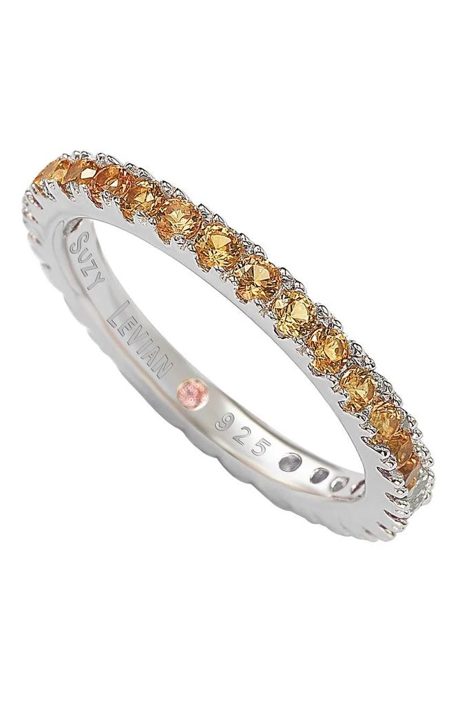 商品Suzy Levian|Sterling Silver Orange CZ Eternity Band Ring,价格¥671,第1张图片