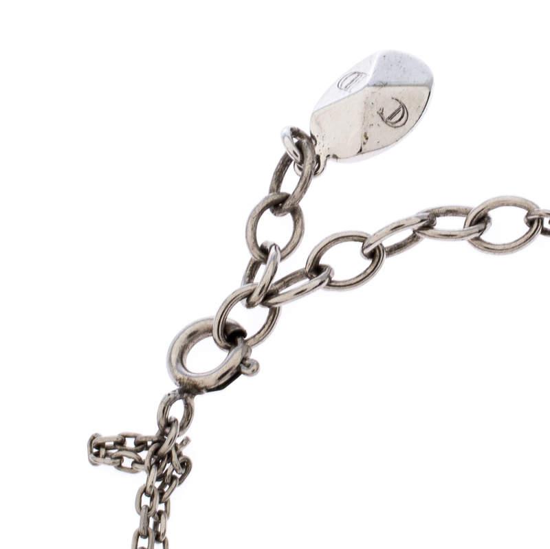 Dior Crystal Silver Tone Chain Link Station Bracelet商品第5张图片规格展示