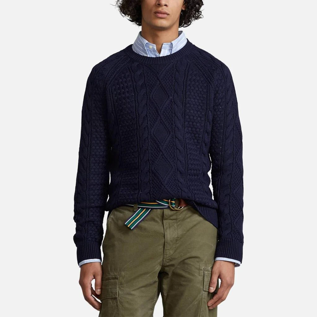 商品Ralph Lauren|Polo Ralph Lauren Men's Roving Cotton Jumper - Hunter Navy,价格¥1072,第1张图片