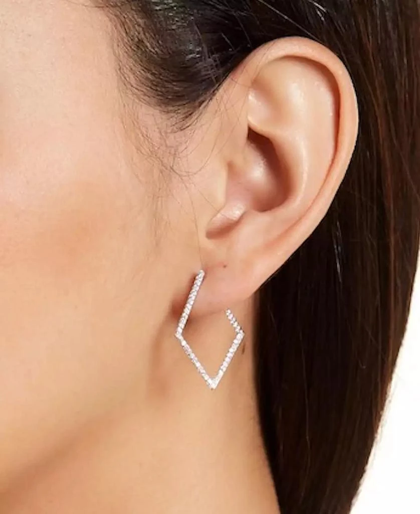 商品ADORNIA|Silver-Tone Geometric Wrap Around Hoop Earrings, 1",价格¥147,第2张图片详细描述