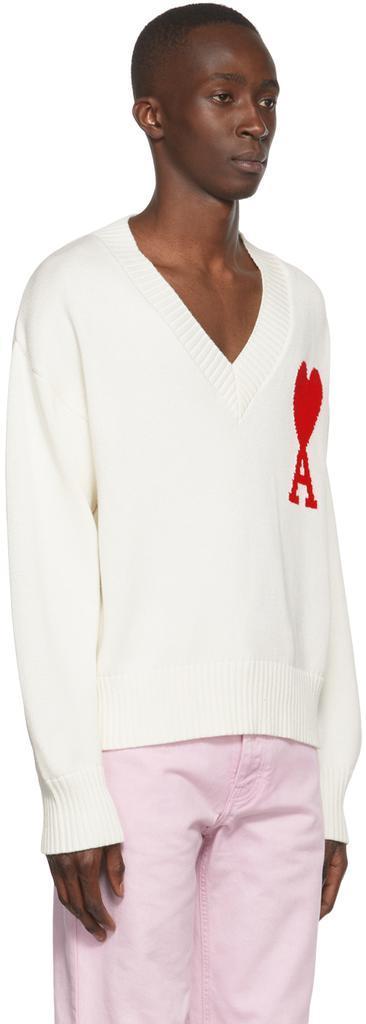 商品AMI|White Ami de Cœur Sweater,价格¥2882,第4张图片详细描述
