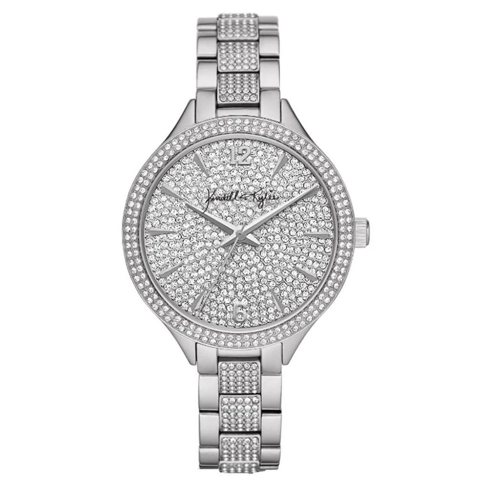 商品KENDALL & KYLIE|Women's Silver Tone Crystal Embellished Stainless Steel Strap Analog Watch,价格¥113,第1张图片