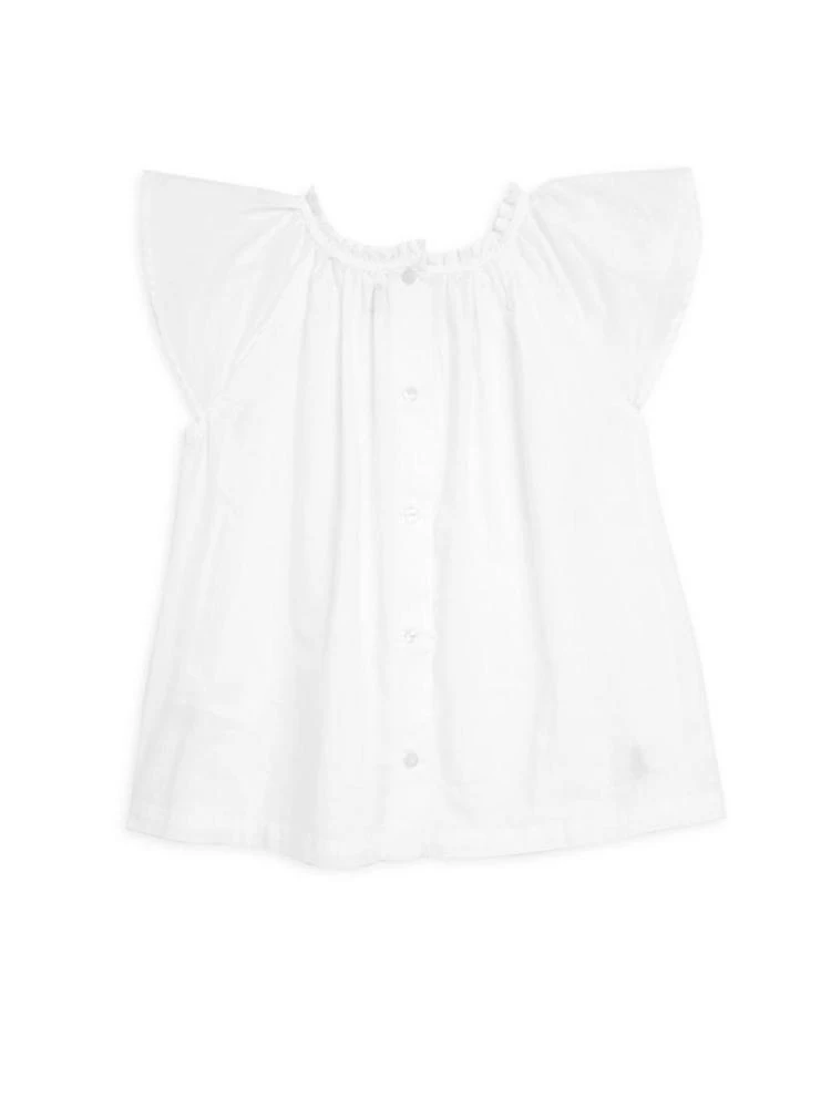 商品Ralph Lauren|Baby Girl's Two-Piece Flutter Sleeve Top & Madras Shorts Set,价格¥138,第2张图片详细描述