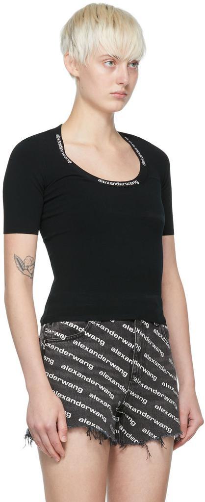 商品Alexander Wang|Black Viscose T-Shirt,价格¥2446,第6张图片详细描述