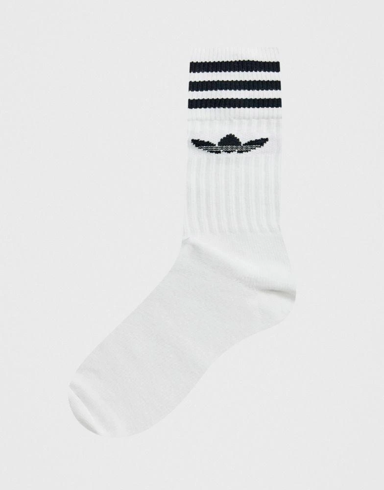 商品Adidas|adidas Originals adicolor Trefoil 3 pack crew socks in white,价格¥100,第2张图片详细描述