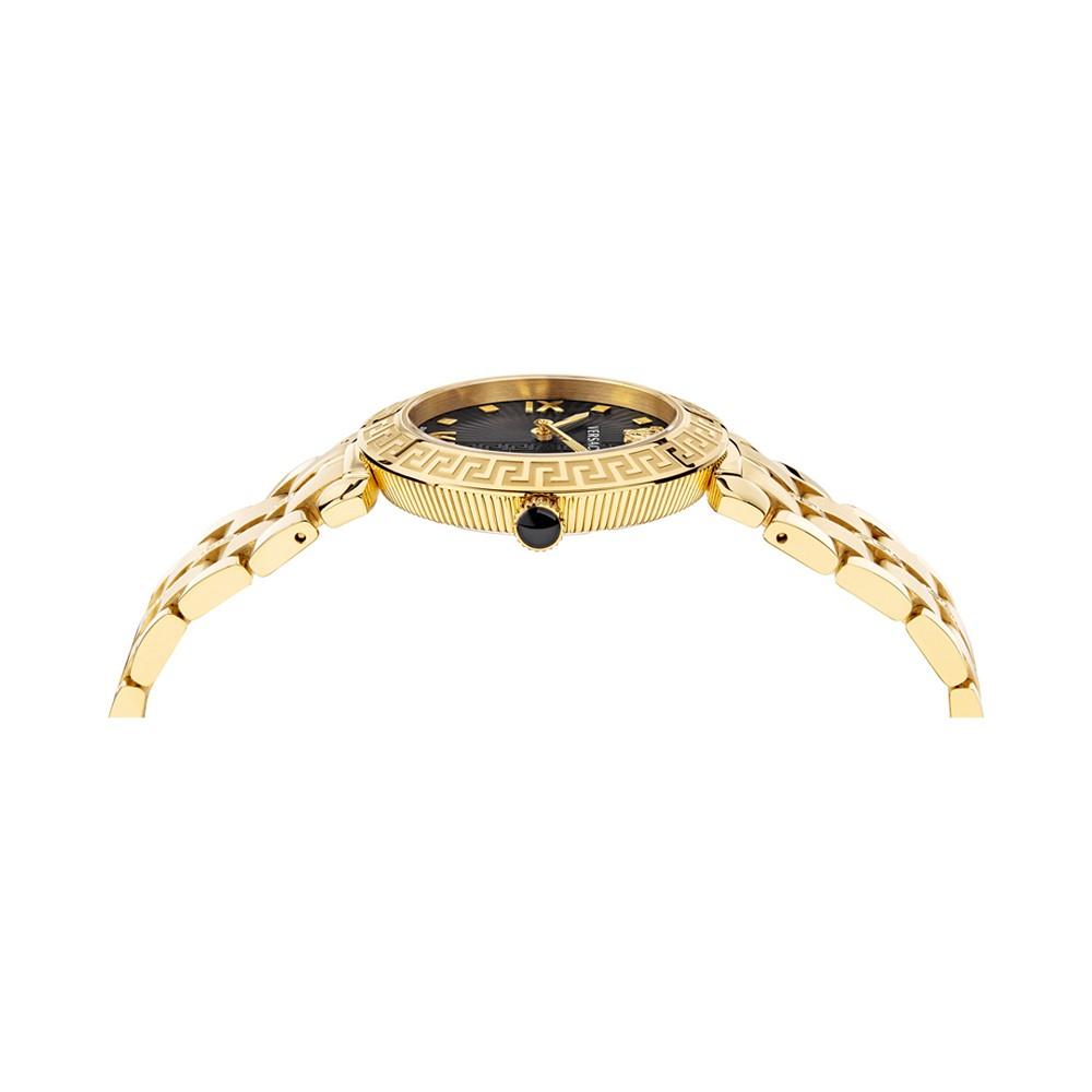 Women's Swiss Greca Icon Gold Ion Plated Stainless Steel Bracelet Watch 36mm商品第2张图片规格展示