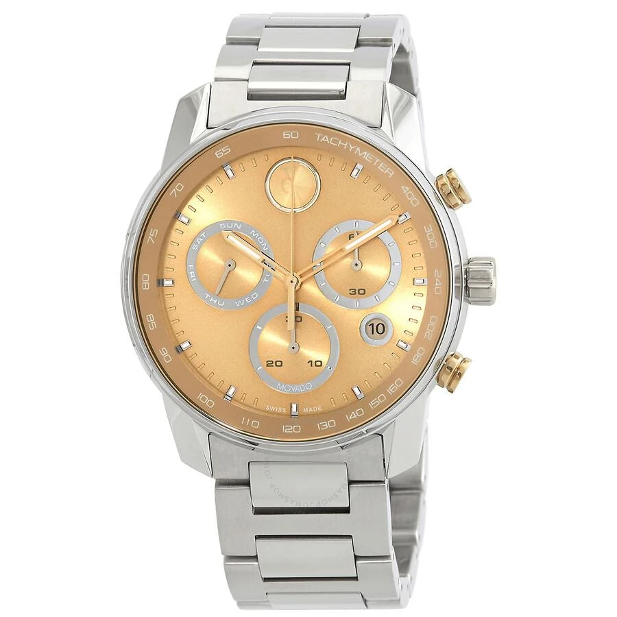 商品Movado|Bold Verso Chronograph Quartz Gold Dial Men's Watch 3600907,价格¥5409,第1张图片