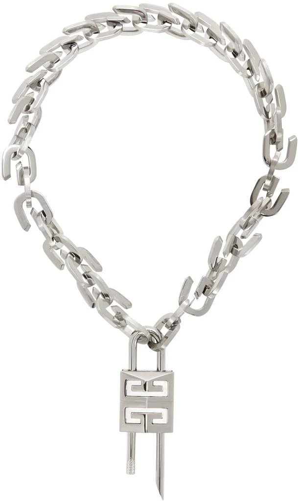 商品Givenchy|Silver Padlock G Link Necklace,价格¥12694,第1张图片