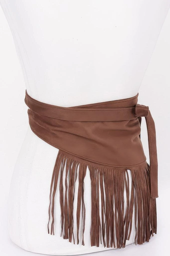 商品FASHNZFAB|Women's Faux Suede Fringe Belt,价格¥207,第3张图片详细描述