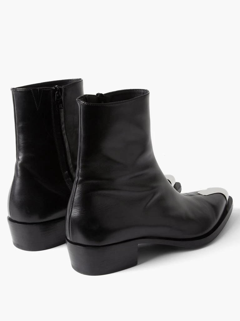 商品Alexander McQueen|Punk metal-toecap leather boots,价格¥8685,第3张图片详细描述