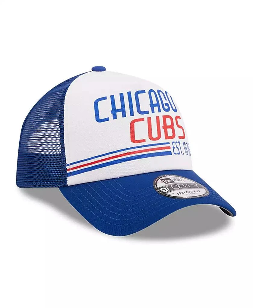 商品New Era|Men's White, Royal Chicago Cubs Stacked A-Frame Trucker 9FORTY Adjustable Hat,价格¥232,第2张图片详细描述