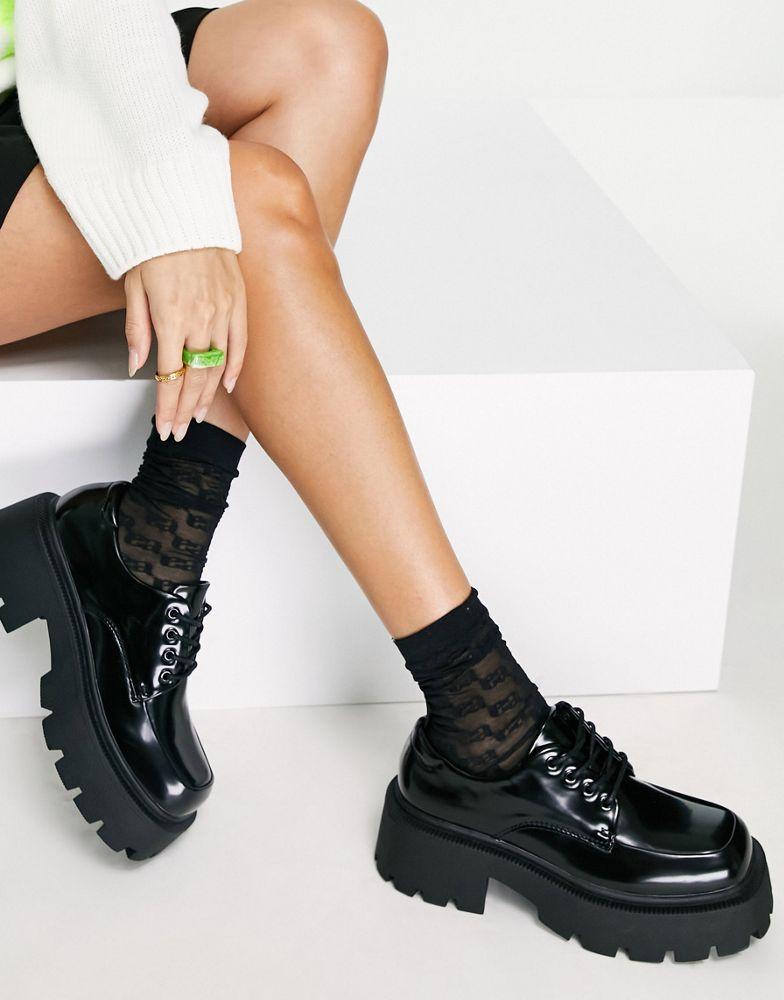 商品Hugo Boss|Truffle Collection chunky lace up shoes with exaggerated sole in black,价格¥113,第5张图片详细描述