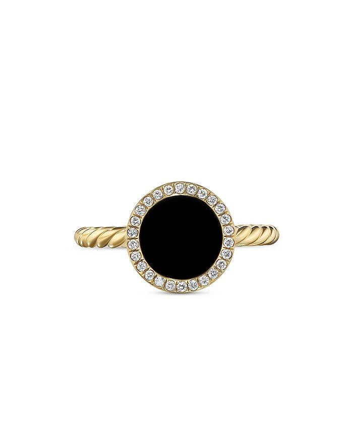 商品David Yurman|Petite DY Elements® Ring in 18K Yellow Gold with Black Onyx & Pavé Diamonds,价格¥13854,第3张图片详细描述