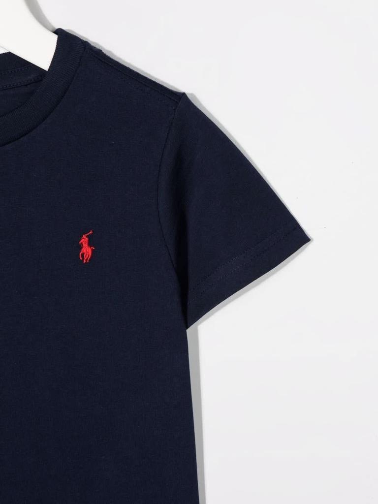 商品Ralph Lauren|Ralph Lauren Child T-shirt In Navy Blue Cotton With Red Pony,价格¥496,第5张图片详细描述