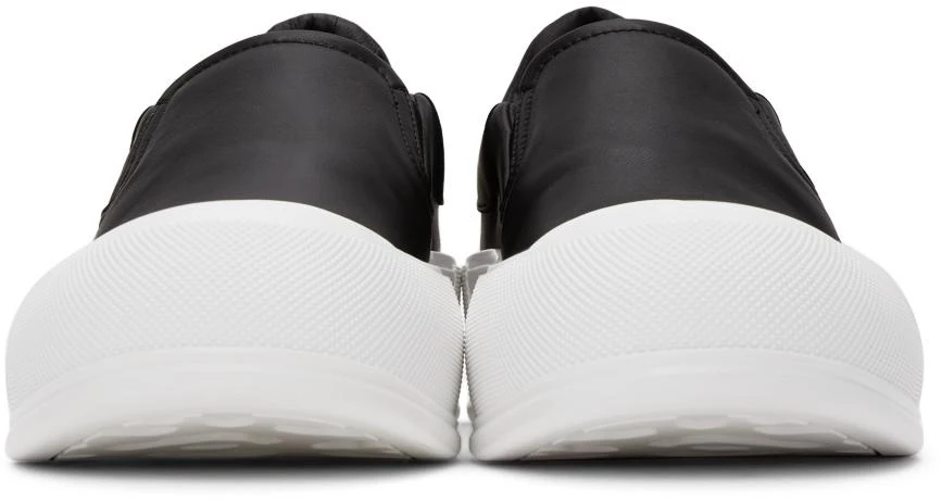 商品Alexander McQueen|Black & White Plimsoll Slip-On Sneakers,价格¥1377,第2张图片详细描述