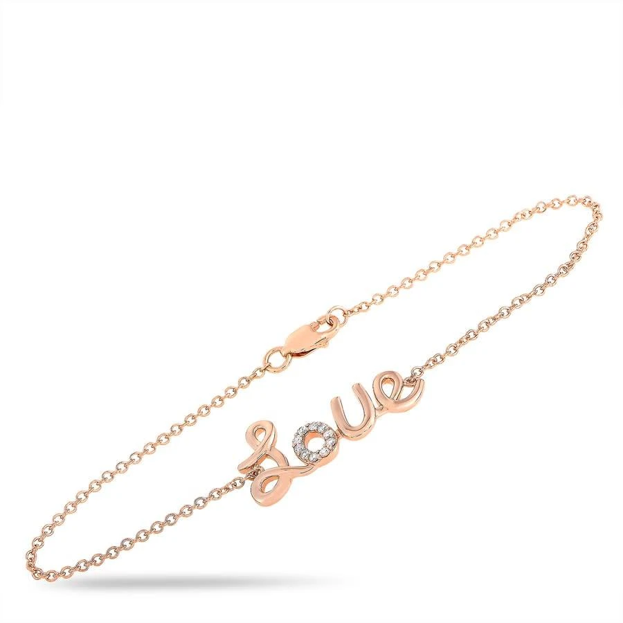 商品LB Exclusive|14K Rose Gold 0.10 ct Diamond Love Bracelet,价格¥2380,第1张图片