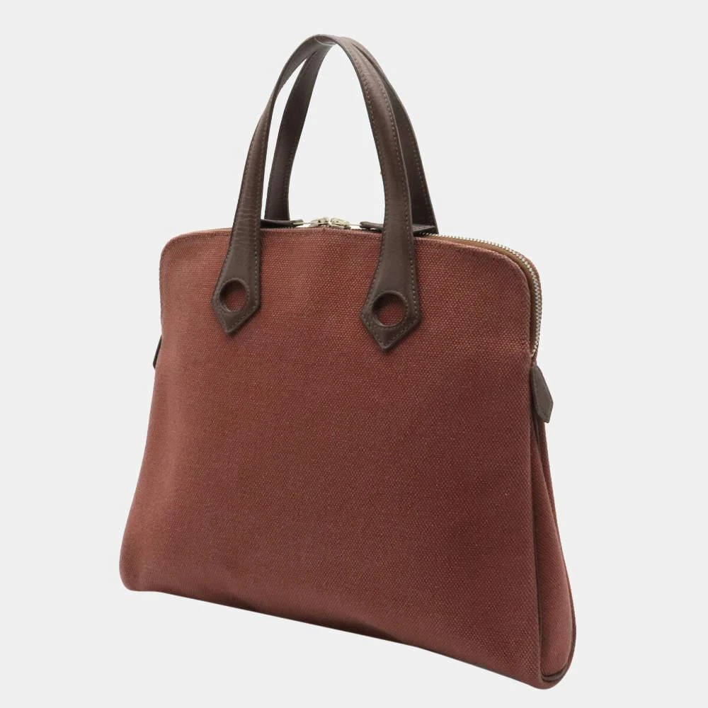 商品[二手商品] Hermes|Hermes Sack Eve PM Tote Bag Toile Ash Canvas Leather Engine Brown Dark ,价格¥7907,第2张图片详细描述