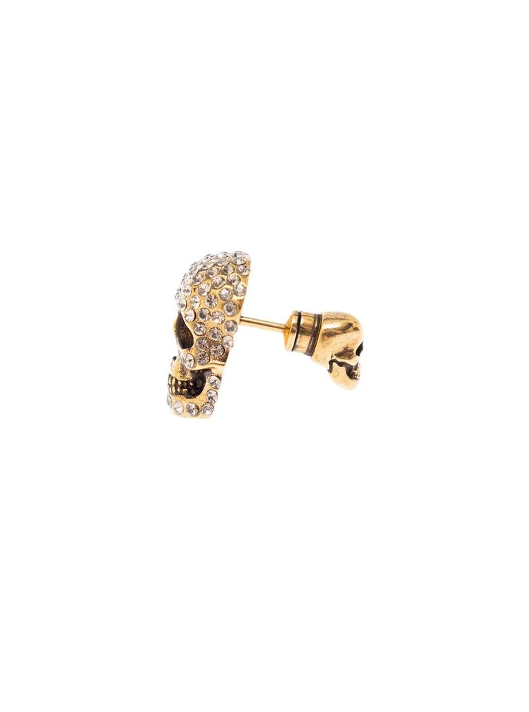 商品Alexander McQueen|Alexander Mcqueen Womans Pave Skull Brass Earring With Crystals,价格¥2338,第3张图片详细描述