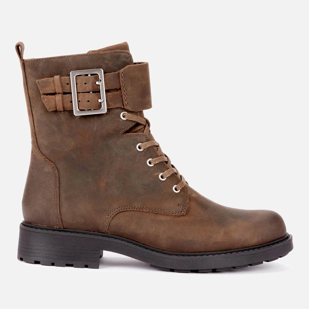 商品Clarks|Clarks Women's Orinoco 2 Leather Lace Up Boots - Dark Olive,价格¥295,第1张图片