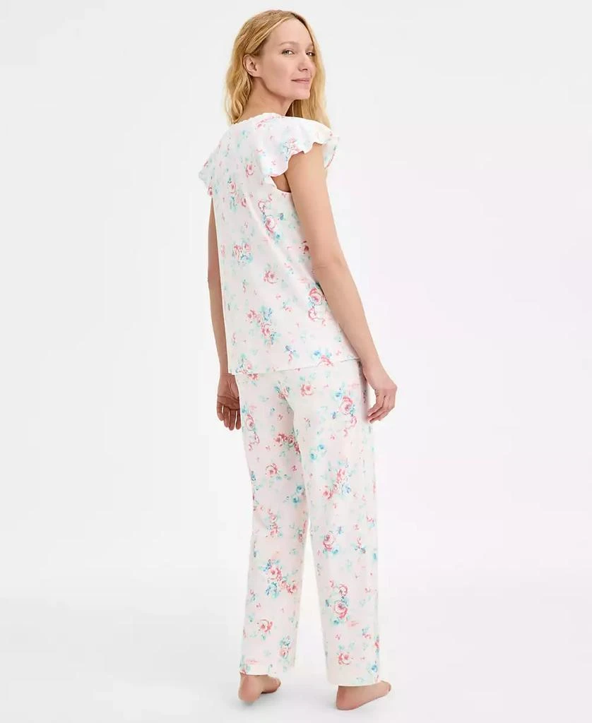 商品Charter Club|Women's Cotton Flutter-Sleeve Pajama Set, Exclusively at Macy's,价格¥191,第4张图片详细描述