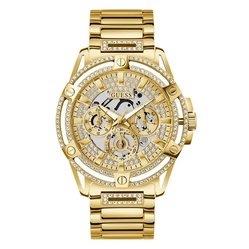 商品GUESS|Men's Gold-Tone Stainless Steel Bracelet Watch 48mm,价格¥965,第1张图片