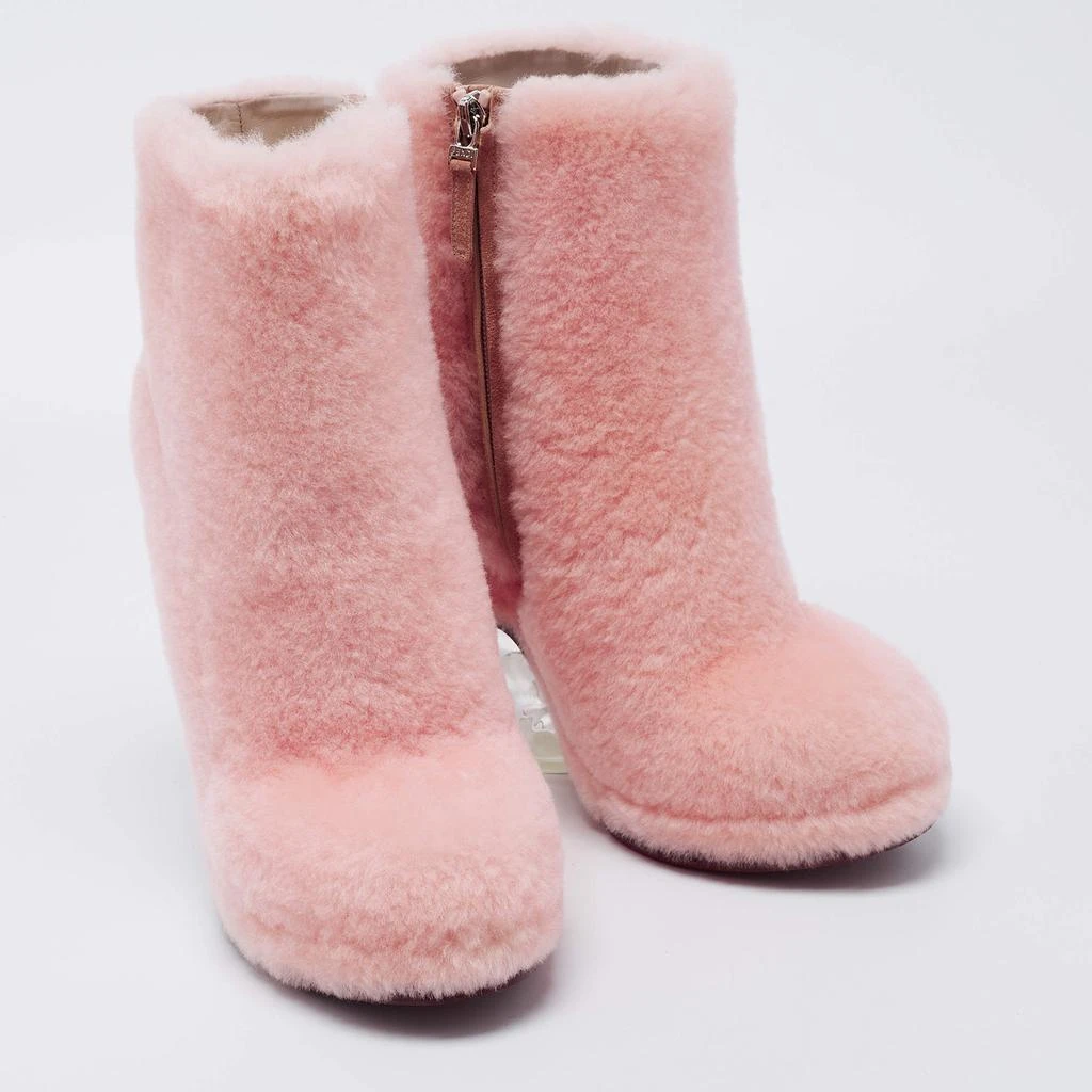 商品Fendi|Fendi Pink Fur Ice Heel Ankle Boots Size 38,价格¥4191,第4张图片详细描述