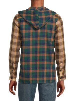 商品Reason|World Is Yours Hooded Plaid Button-Down Shirt,价格¥159,第2张图片详细描述