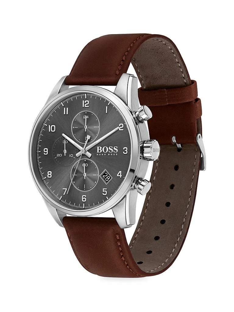 商品Hugo Boss|Skymaster Stainless Steel & Leather-Strap Chronograph Watch,价格¥2472,第4张图片详细描述