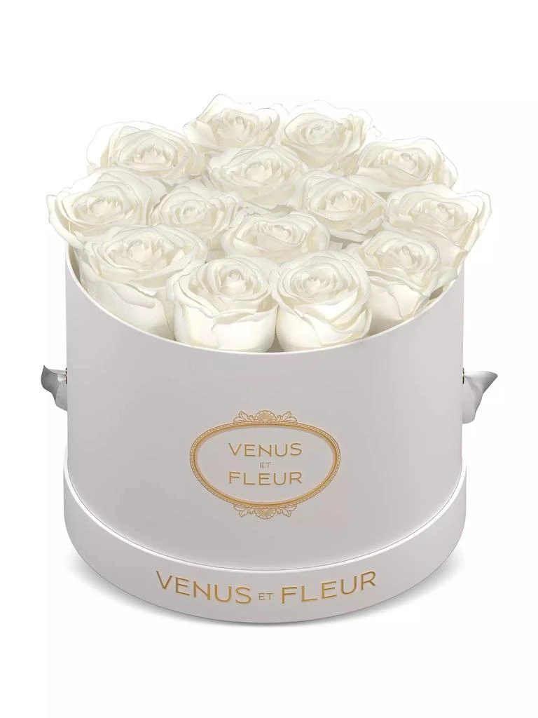 商品Venus ET Fleur|Classic Small Round Box with Pure White Roses,价格¥2241,第1张图片详细描述