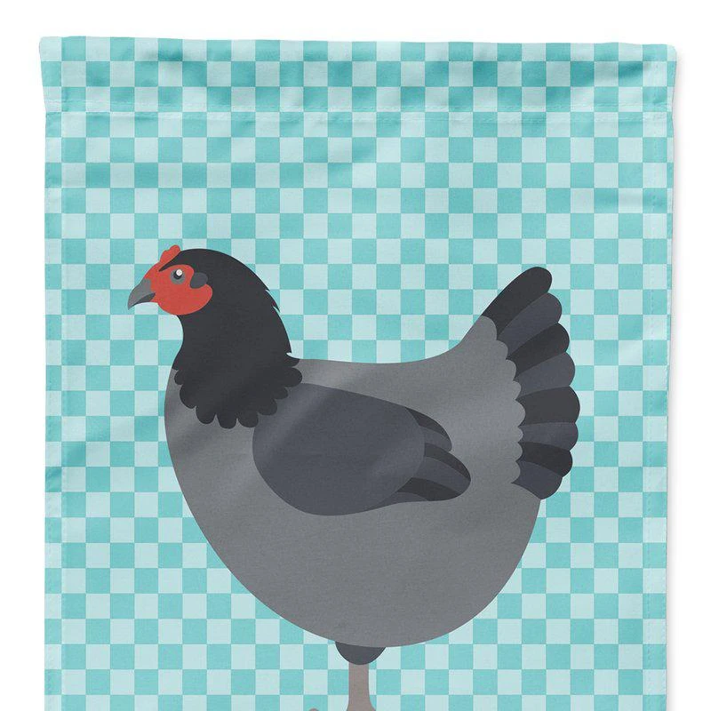 商品Caroline's Treasures|11 x 15 1/2 in. Polyester Jersey Giant Chicken Blue Check Garden Flag 2-Sided 2-Ply,价格¥138,第1张图片