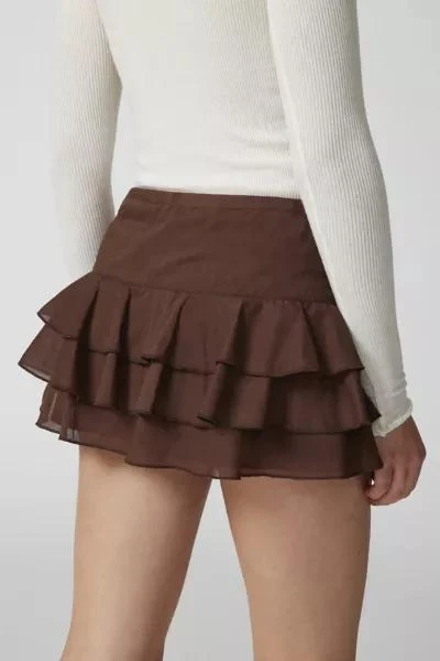 商品Urban Outfitters|UO Kara Ruffle Micro Mini Skirt,价格¥376,第4张图片详细描述