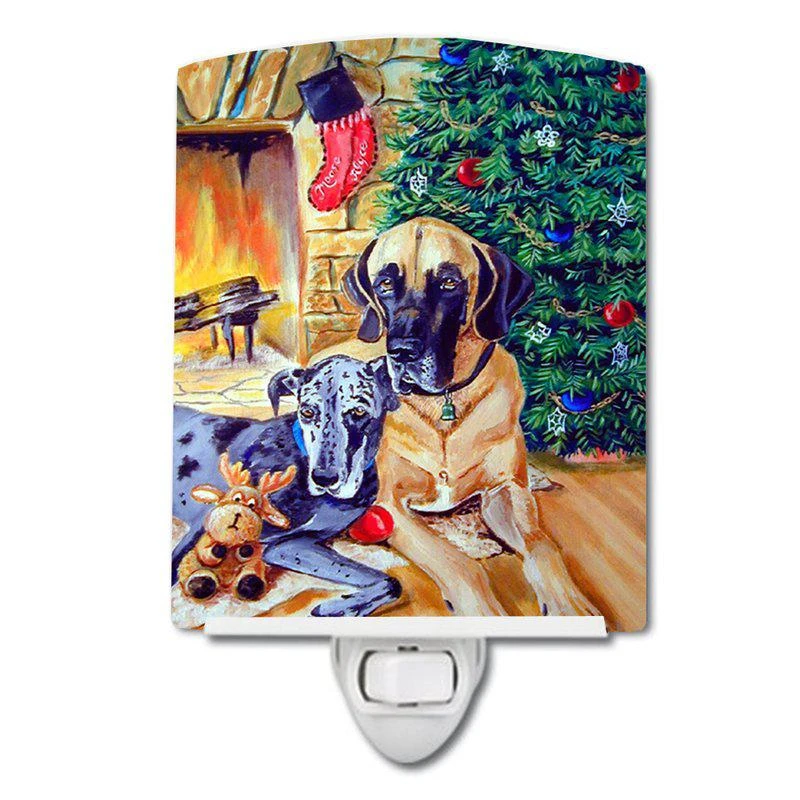 商品Caroline's Treasures|Fawn and Blue Great Dane waiting on Christmas  Ceramic Night Light,价格¥204,第1张图片