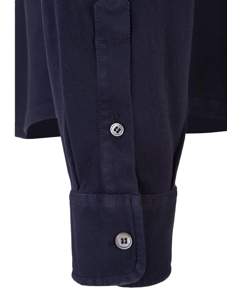 商品Fedeli|Teorema Light Piquet Shirt In Night Blue,价格¥1989,第4张图片详细描述