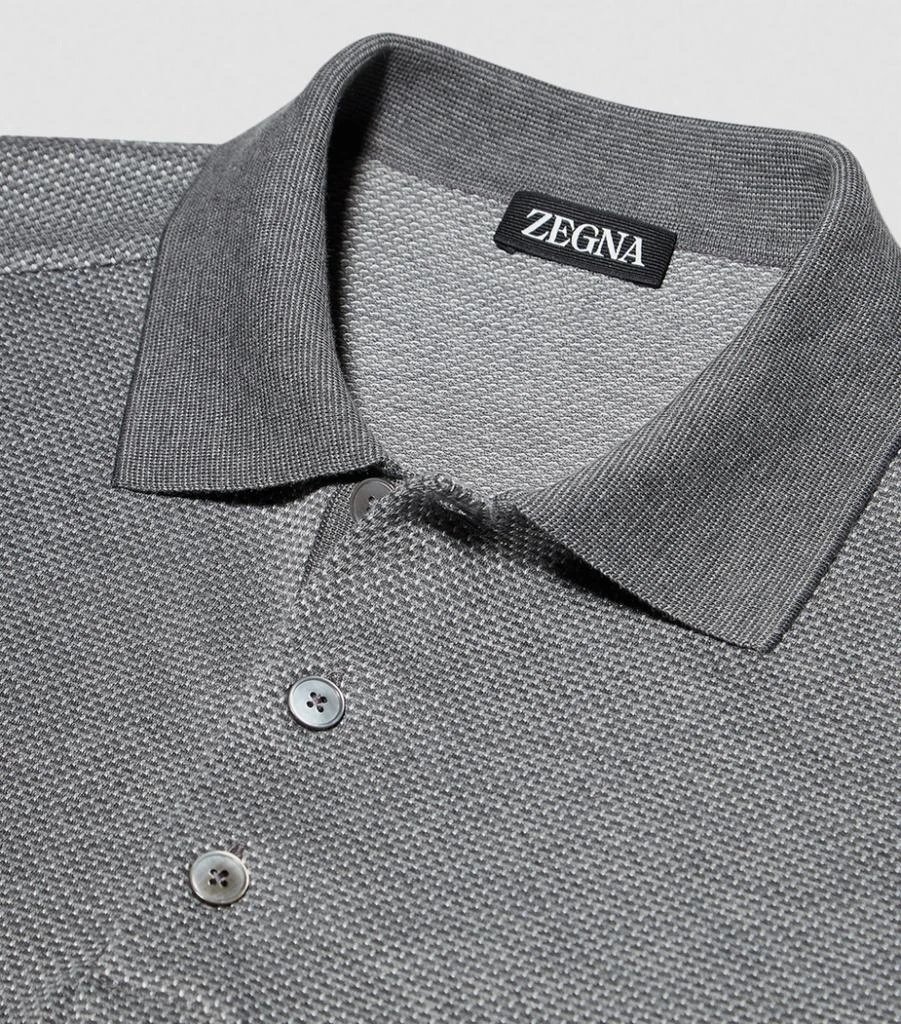 商品Zegna|Cotton-Silk Long-Sleeved Polo Shirt,价格¥3918,第4张图片详细描述