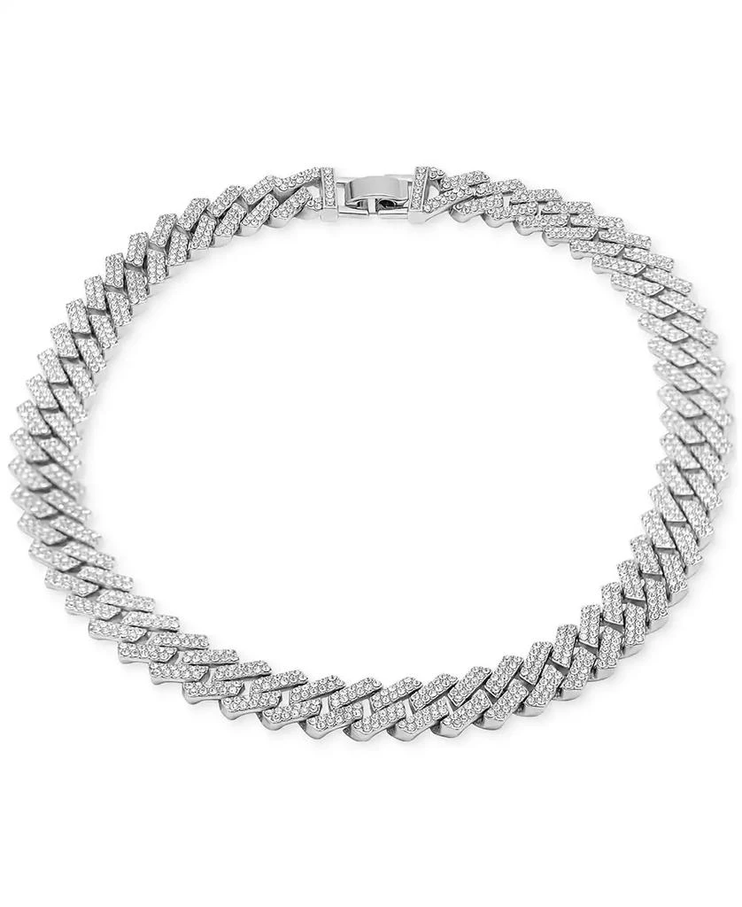 商品ADORNIA|Silver-Tone Edgy Cuban Crystal Chain 18" Necklace,价格¥297,第1张图片