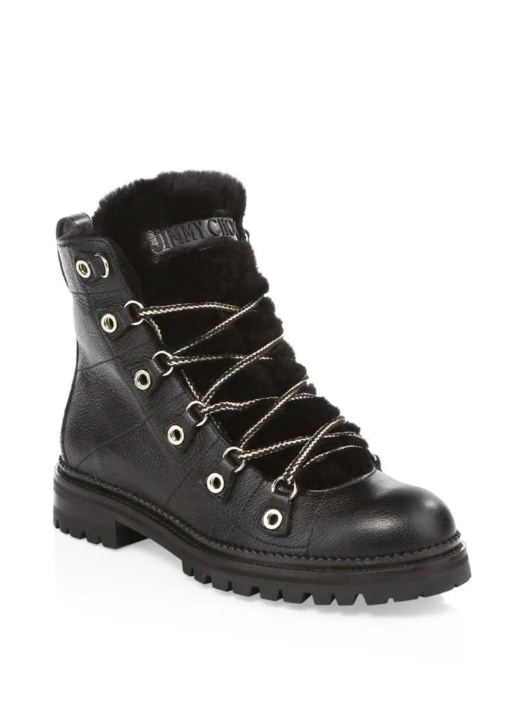 商品Jimmy Choo|Hillary Shearling Lace-Up Boots,价格¥6520,第1张图片