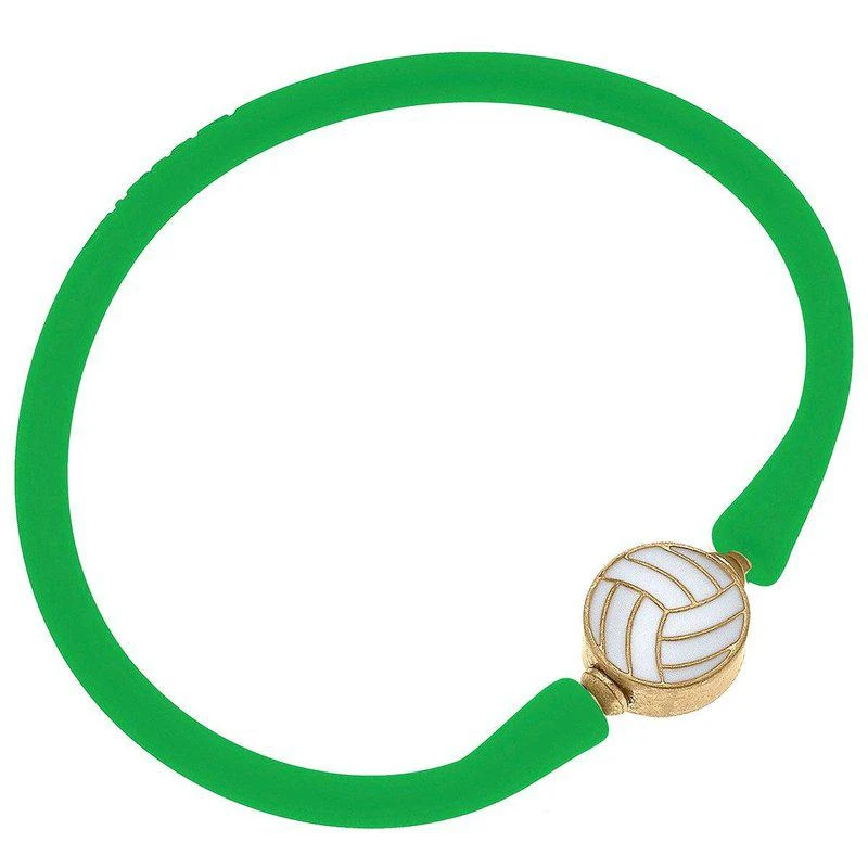 商品Canvas Style|Enamel Volleyball Silicone Bali Bracelet In Green,价格¥214,第1张图片