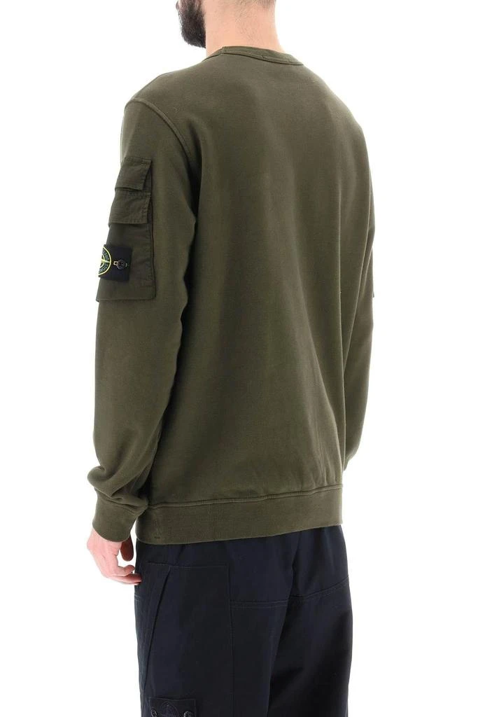 商品Stone Island|Crewneck sweatshirt with sleeve pockets,价格¥1344,第4张图片详细描述