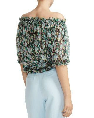 商品Maje|Lulli Off-the-Shoulder Floral Top,价格¥1009,第2张图片详细描述
