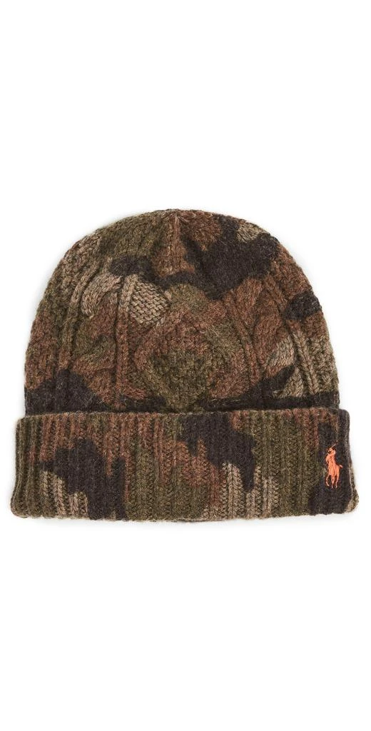 商品Ralph Lauren|Polo Ralph Lauren Camo Cable Beanie,价格¥656,第1张图片