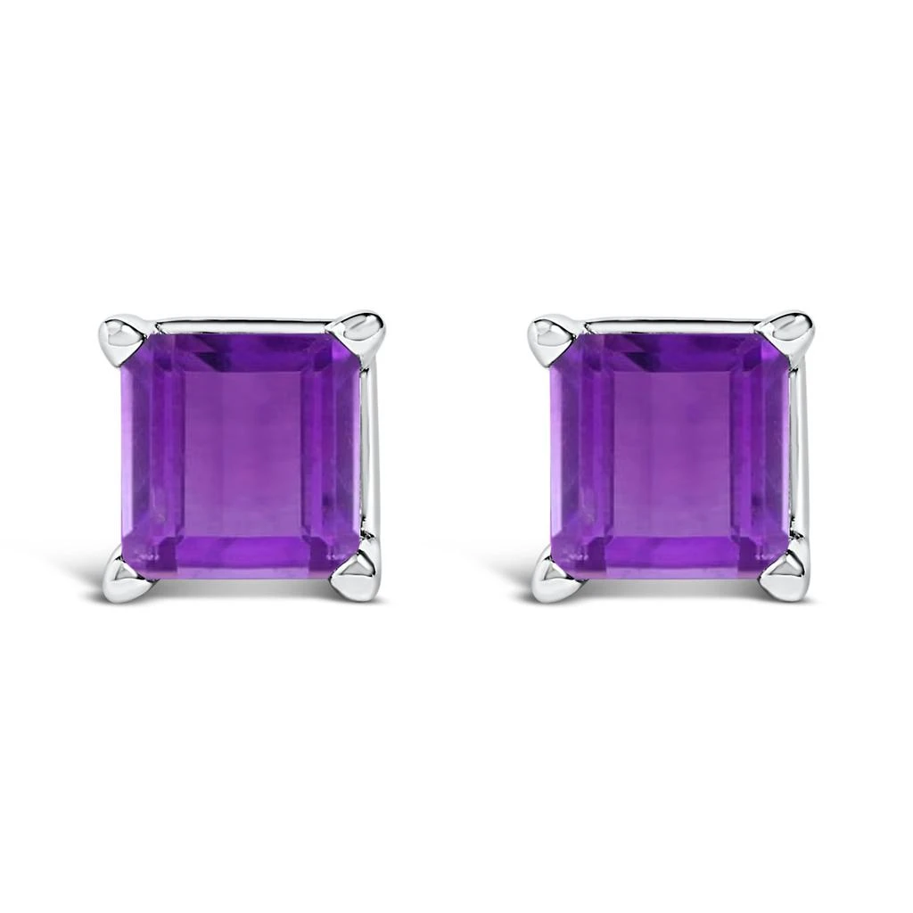 14K Gold 5x5MM Princess Cut Gemstone Solitaire Stud Earrings 商品